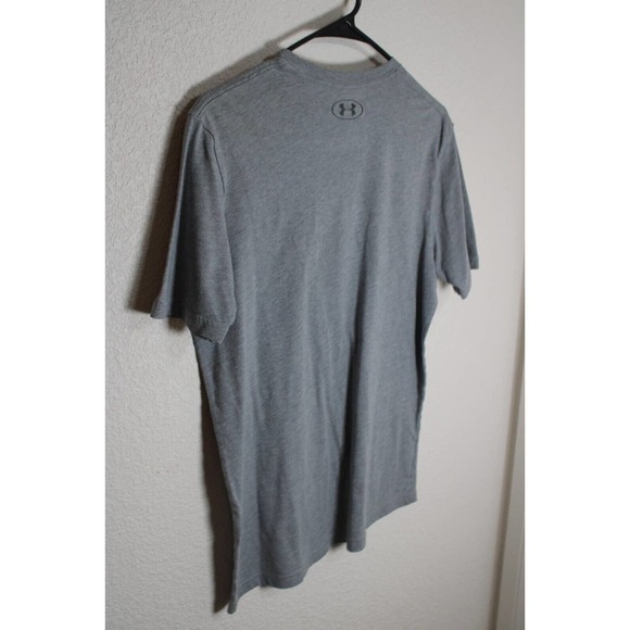 Men's Under Armour Medium Gray/Black Heatgear T-Shirt 100% Polyester - Picture 6 of 10